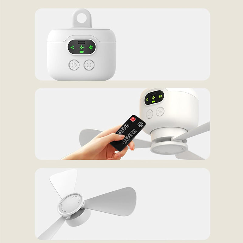 Ventilador de techo recargable con luz LED