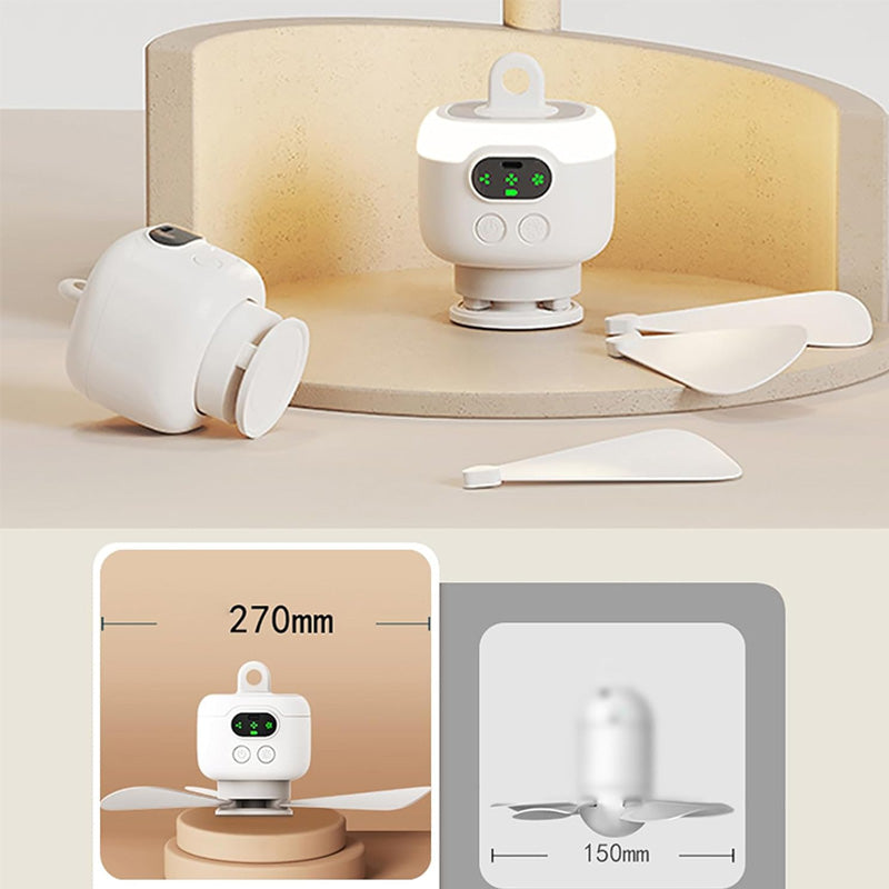 Ventilador de techo recargable con luz LED