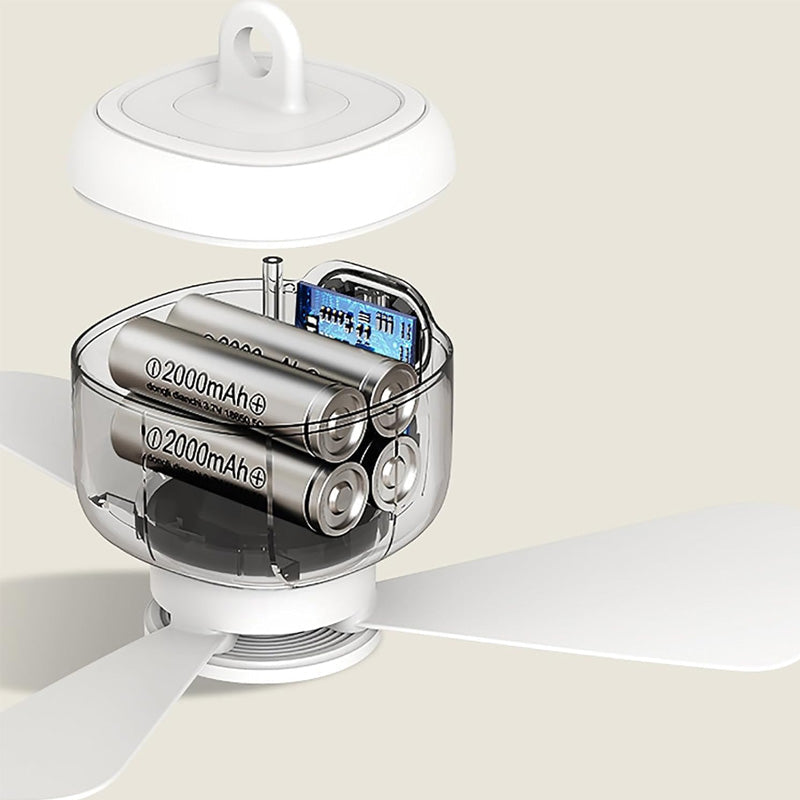Ventilador de techo recargable con luz LED