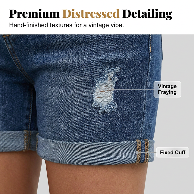Shorts de Mezclilla para Mujer con Valenciana de Moda