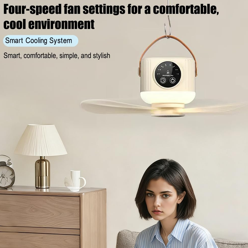 Ventilador de Techo Portátil con Control Remoto | Silencioso y Potente
