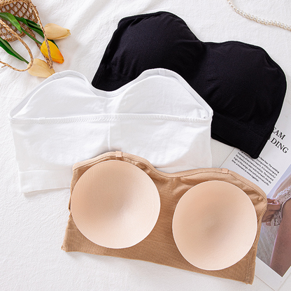 Brasier Bandeau para Mujer Sin Varillas con Tirantes Removibles