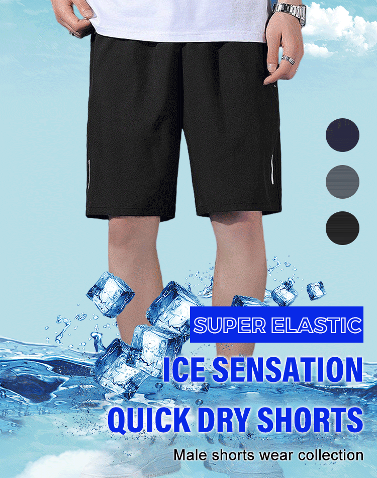 Venta caliente🔥Pantalones cortos elásticos de secado rápido de seda de hielo unisex