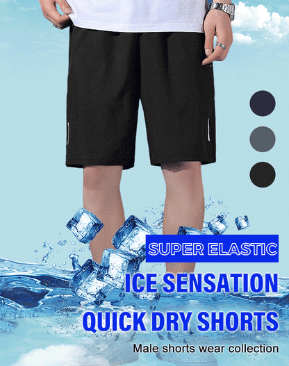 Venta caliente🔥Pantalones cortos elásticos de secado rápido de seda de hielo unisex