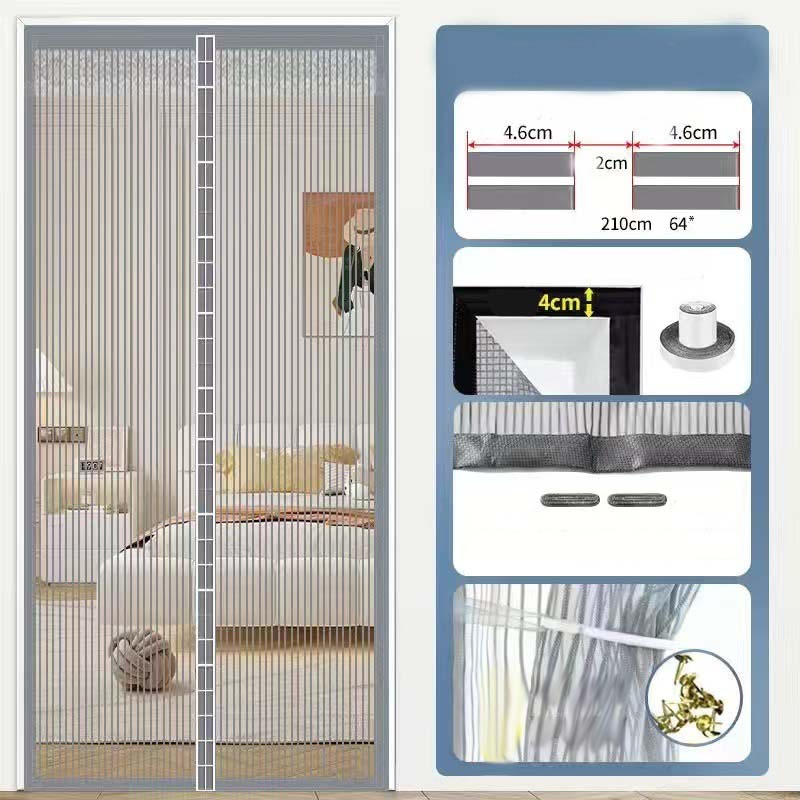 Cortina Mosquitera Magnética de Uso Rudo para Puerta