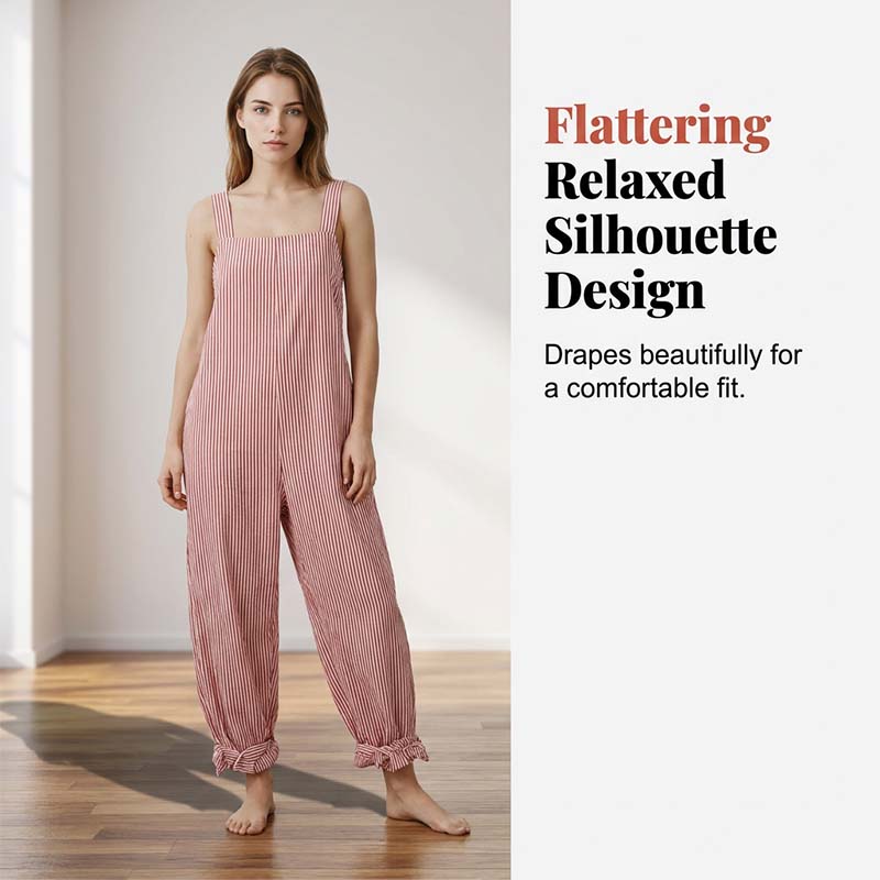 Jumpsuit Casual de Rayas para Dama con Tirantes Delgados