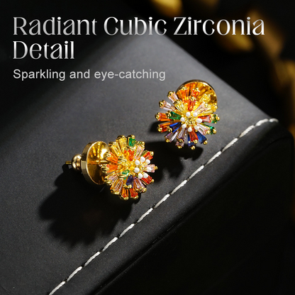 💥50% DESCUENTO! 🔥 Aretes y Collar de Fuegos Artificiales Coloridos para Mujer