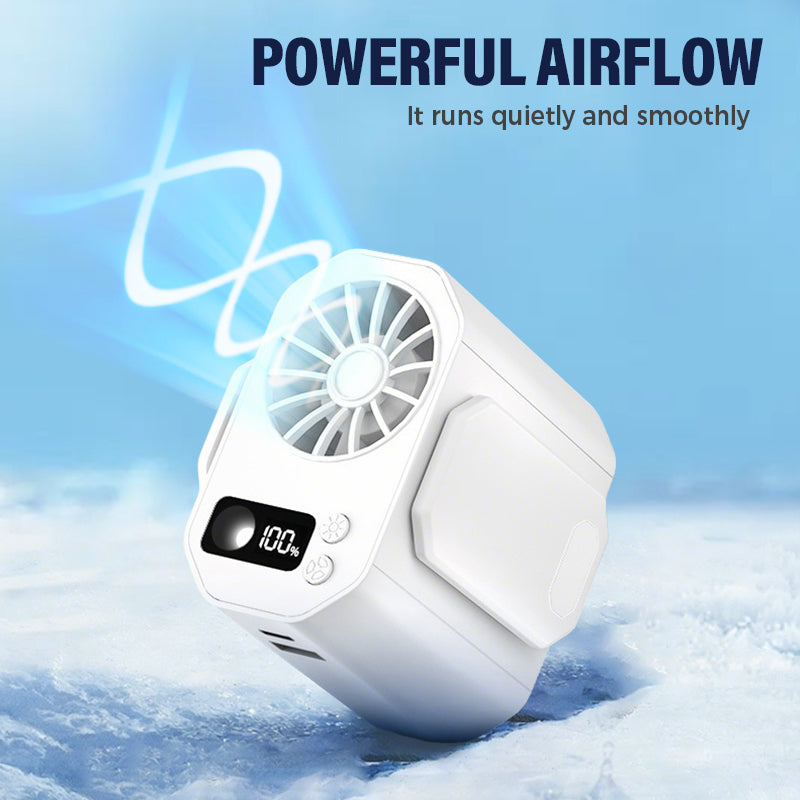 Mini Ventilador Portátil Recargable para Cintura y Mano, Potente Flujo de Aire