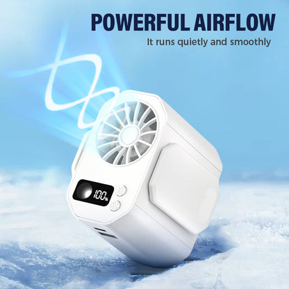 Mini Ventilador Portátil Recargable para Cintura y Mano, Potente Flujo de Aire