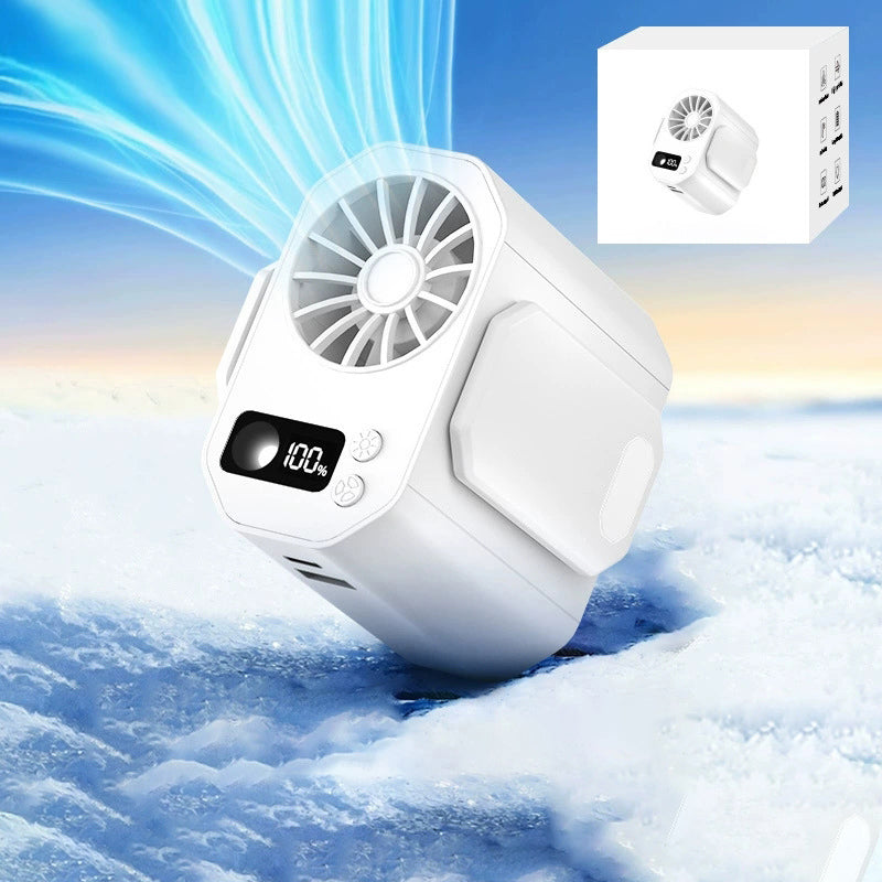 Mini Ventilador Portátil Recargable para Cintura y Mano, Potente Flujo de Aire