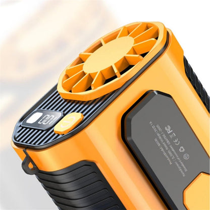 Ventilador Portátil de Cintura Manos Libres con Linterna LED, Alta Velocidad para Exteriores