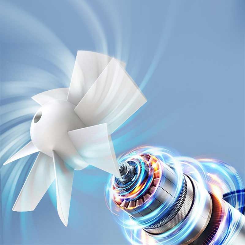 Ventilador Portátil de Cintura Manos Libres con Linterna LED, Alta Velocidad para Exteriores