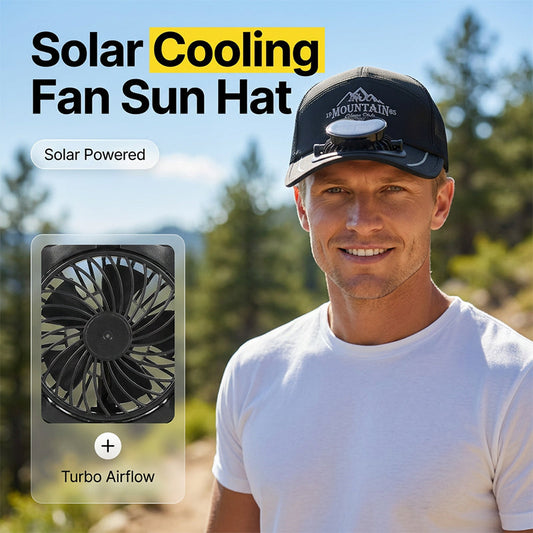 Gorra con ventilador alimentado por energía solar con carga USB