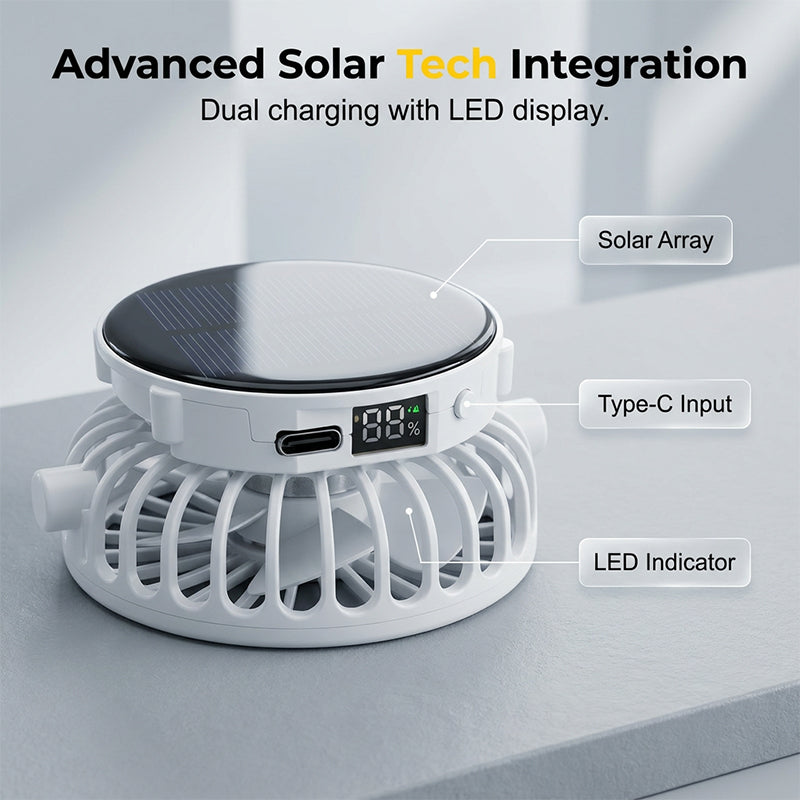 Solar-Powered Fan Cap with USB Charging