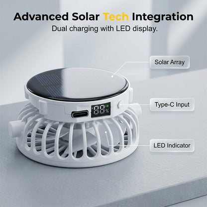 Solar-Powered Fan Cap with USB Charging