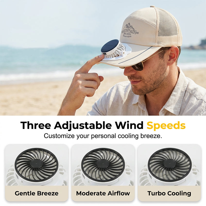 Solar-Powered Fan Cap with USB Charging