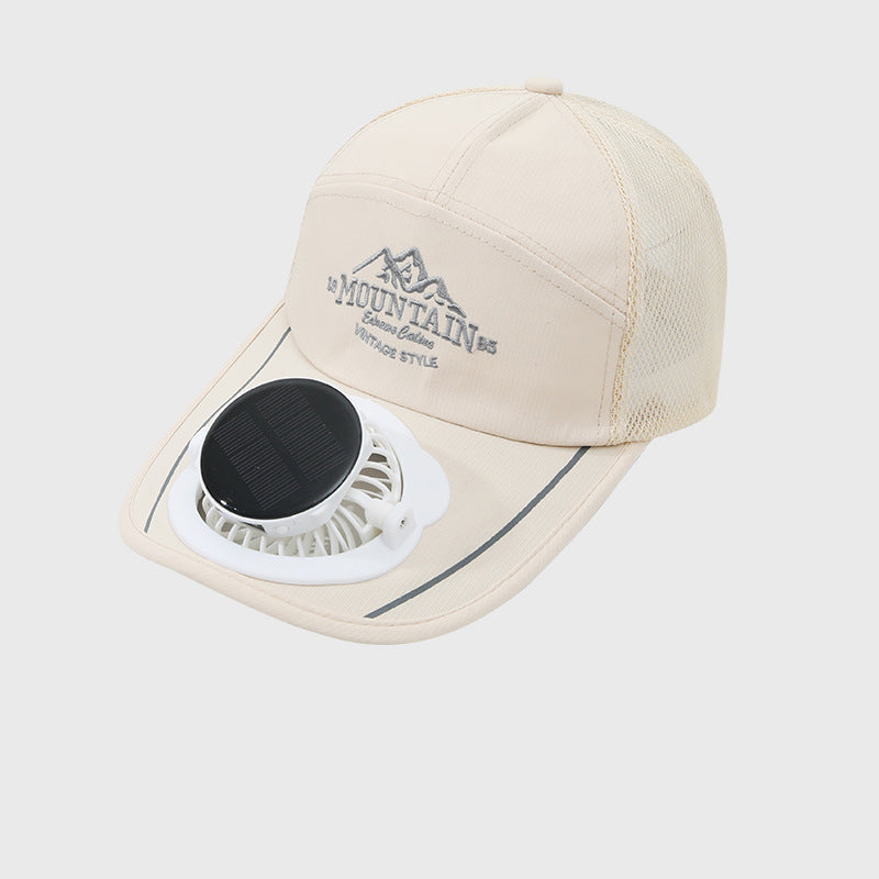 Solar-Powered Fan Cap with USB Charging