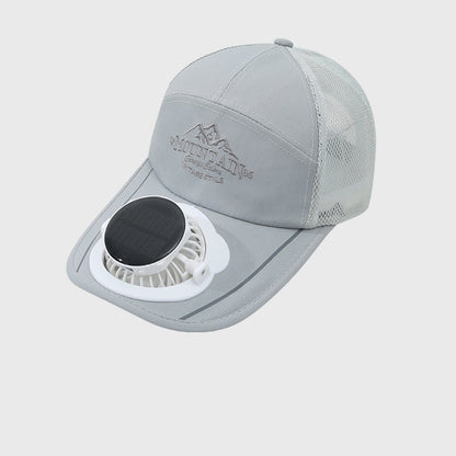 Solar-Powered Fan Cap with USB Charging