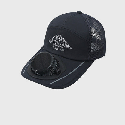 Solar-Powered Fan Cap with USB Charging
