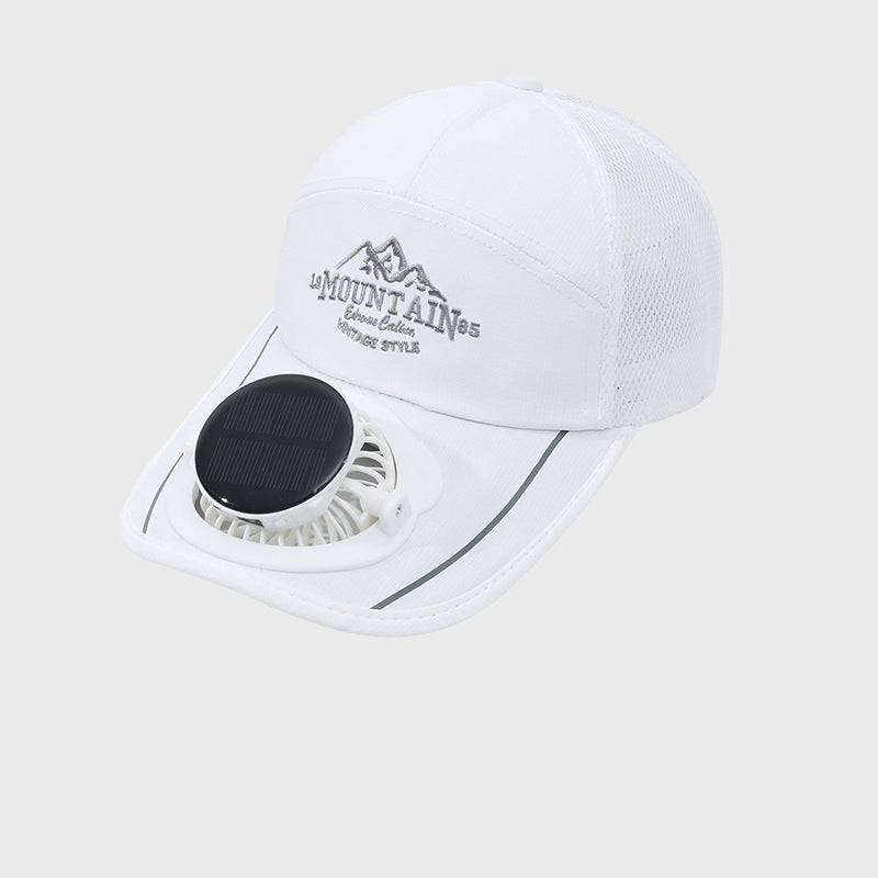 Solar-Powered Fan Cap with USB Charging
