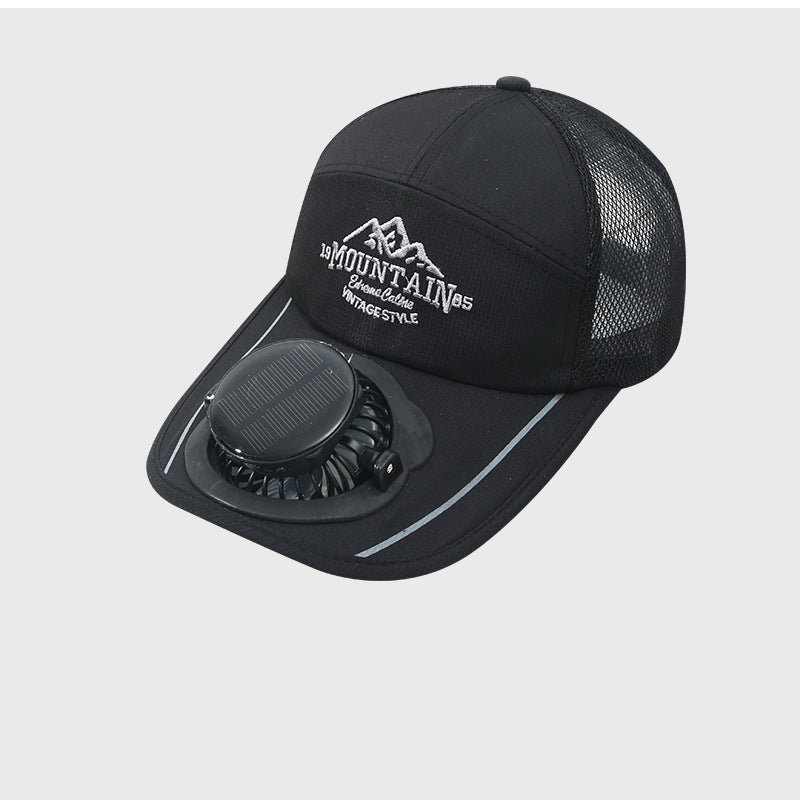 Solar-Powered Fan Cap with USB Charging