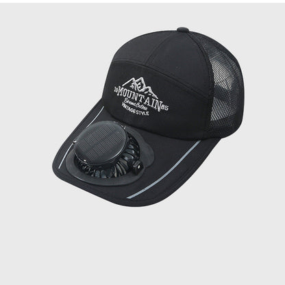 Solar-Powered Fan Cap with USB Charging