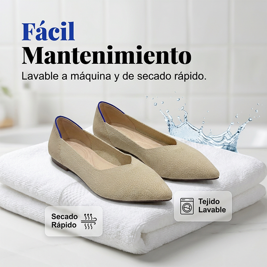 Flats de Punto con Punta Fina para Mujer
