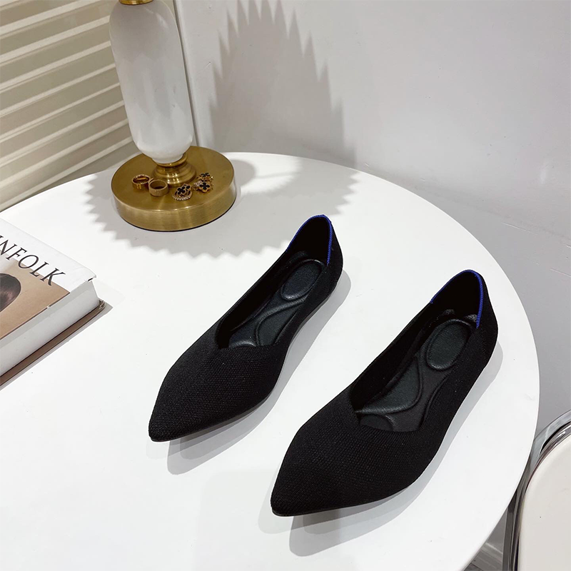Flats de Punto con Punta Fina para Mujer