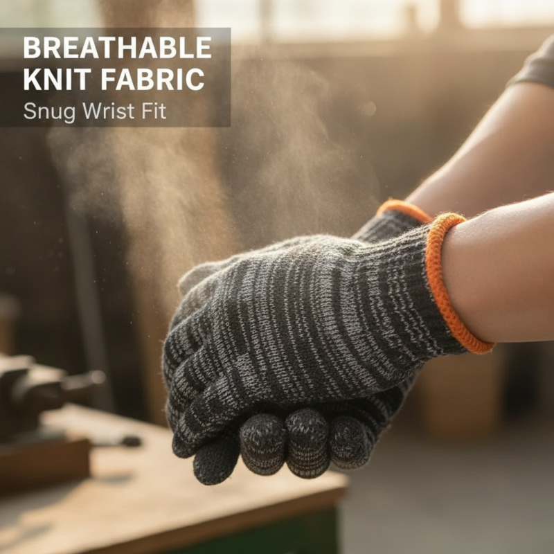 Guantes de trabajo protectores y resistentes, de punto, de calibre 10