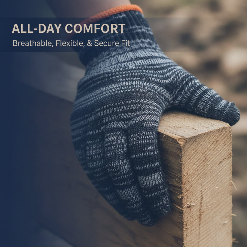 Guantes de trabajo protectores y resistentes, de punto, de calibre 10