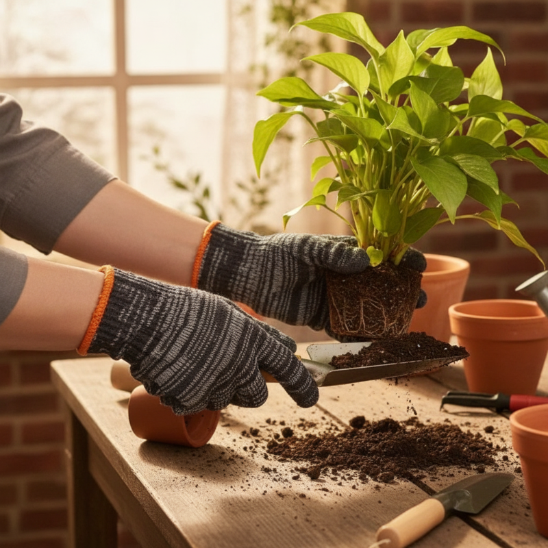 Guantes de trabajo protectores y resistentes, de punto, de calibre 10