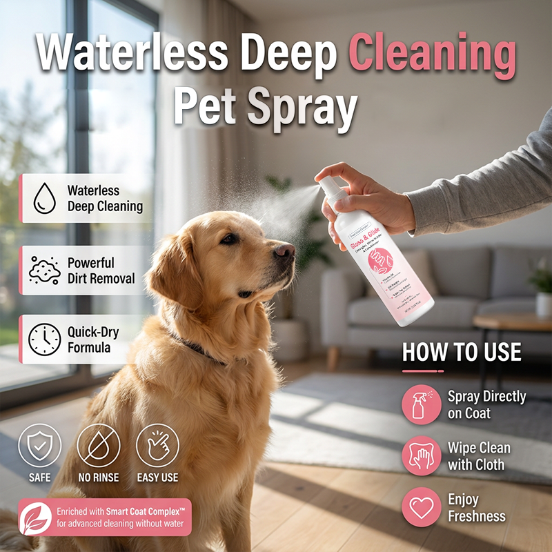 Spray sin agua 3 en 1 para mascotas