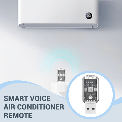Control Remoto Inteligente por Voz USB para Aire Acondicionado con Luz Nocturna de 7 Colores