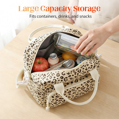 Portable Insulated Lunch Bag with Crossbody Strap