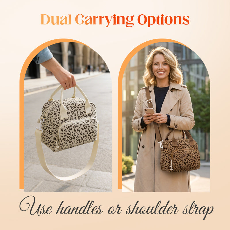 Portable Insulated Lunch Bag with Crossbody Strap