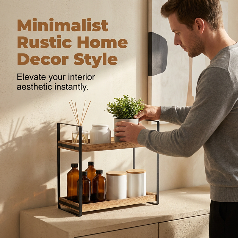 Estante Organizador de Madera Versátil de 2 Niveles