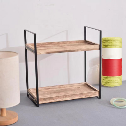 Estante Organizador de Madera Versátil de 2 Niveles