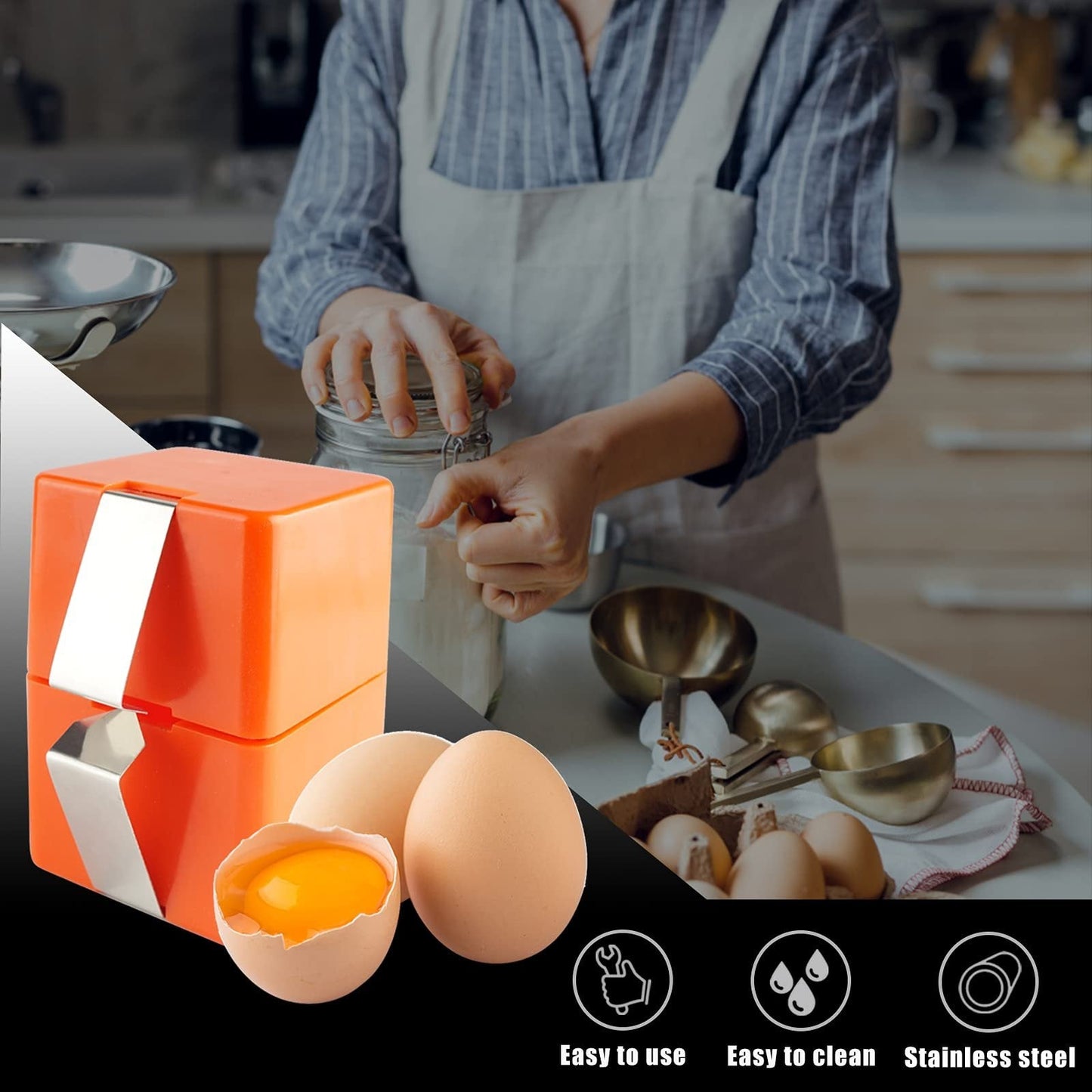🍳 Rompedor de Huevos Rápido – Abre Cientos de Huevos Más Rápido y Limpio 🔥