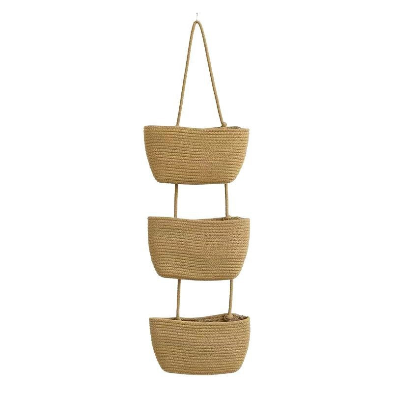 🧺 ¡50% DE DESCUENTO POR TIEMPO LIMITADO! ✨ Organizador Colgante de Pared – 3 Niveles, Estilo Boho, Ahorra Espacio 🏡