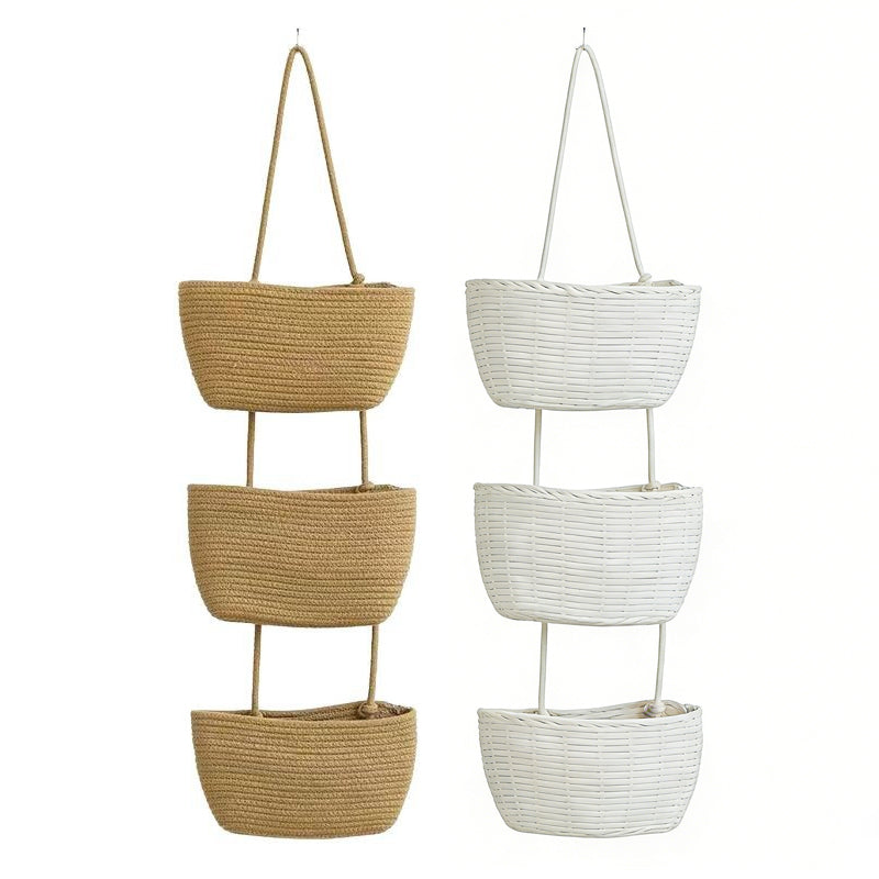 🧺 ¡50% DE DESCUENTO POR TIEMPO LIMITADO! ✨ Organizador Colgante de Pared – 3 Niveles, Estilo Boho, Ahorra Espacio 🏡