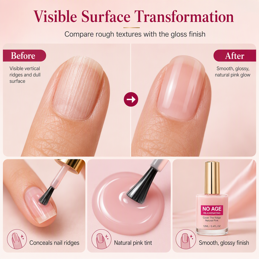 Liquido levigante e riempitivo per unghie con effetto lucido rosa nude, per unghie irregolari, 12 ml