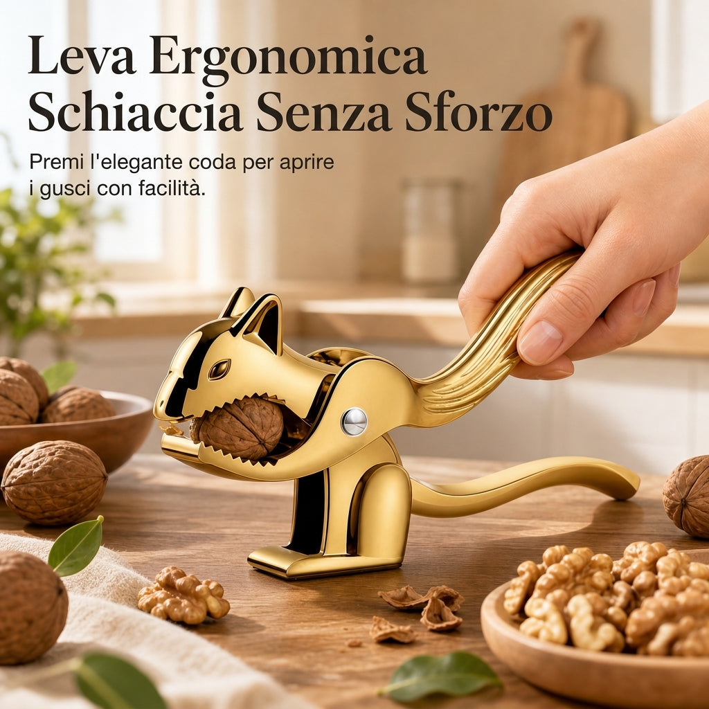 Schiaccianoci a Forma di Scoiattolo in Lega di Zinco, Strumento Multifunzione per Rompere Noci e Frutta Secca