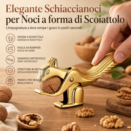 Schiaccianoci a Forma di Scoiattolo in Lega di Zinco, Strumento Multifunzione per Rompere Noci e Frutta Secca