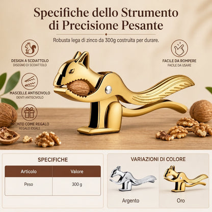 Schiaccianoci a Forma di Scoiattolo in Lega di Zinco, Strumento Multifunzione per Rompere Noci e Frutta Secca