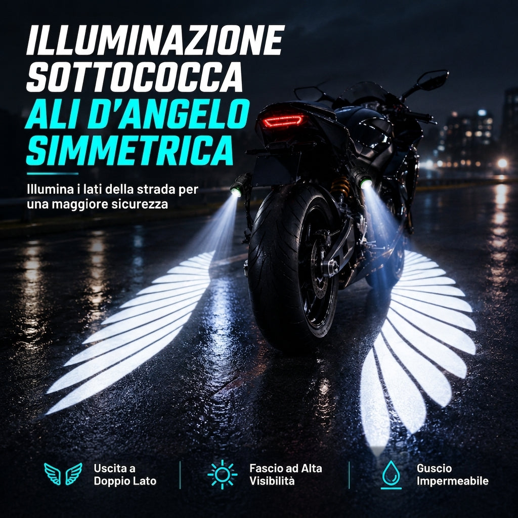 Luci LED da proiezione a forma di ali d'angelo per moto