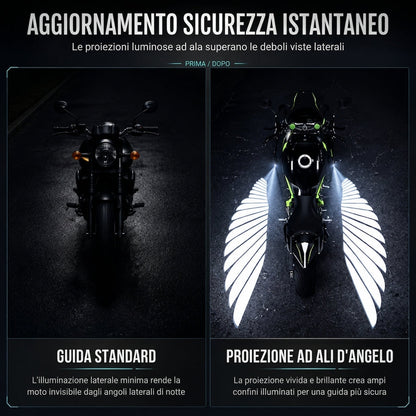 Luci LED da proiezione a forma di ali d'angelo per moto