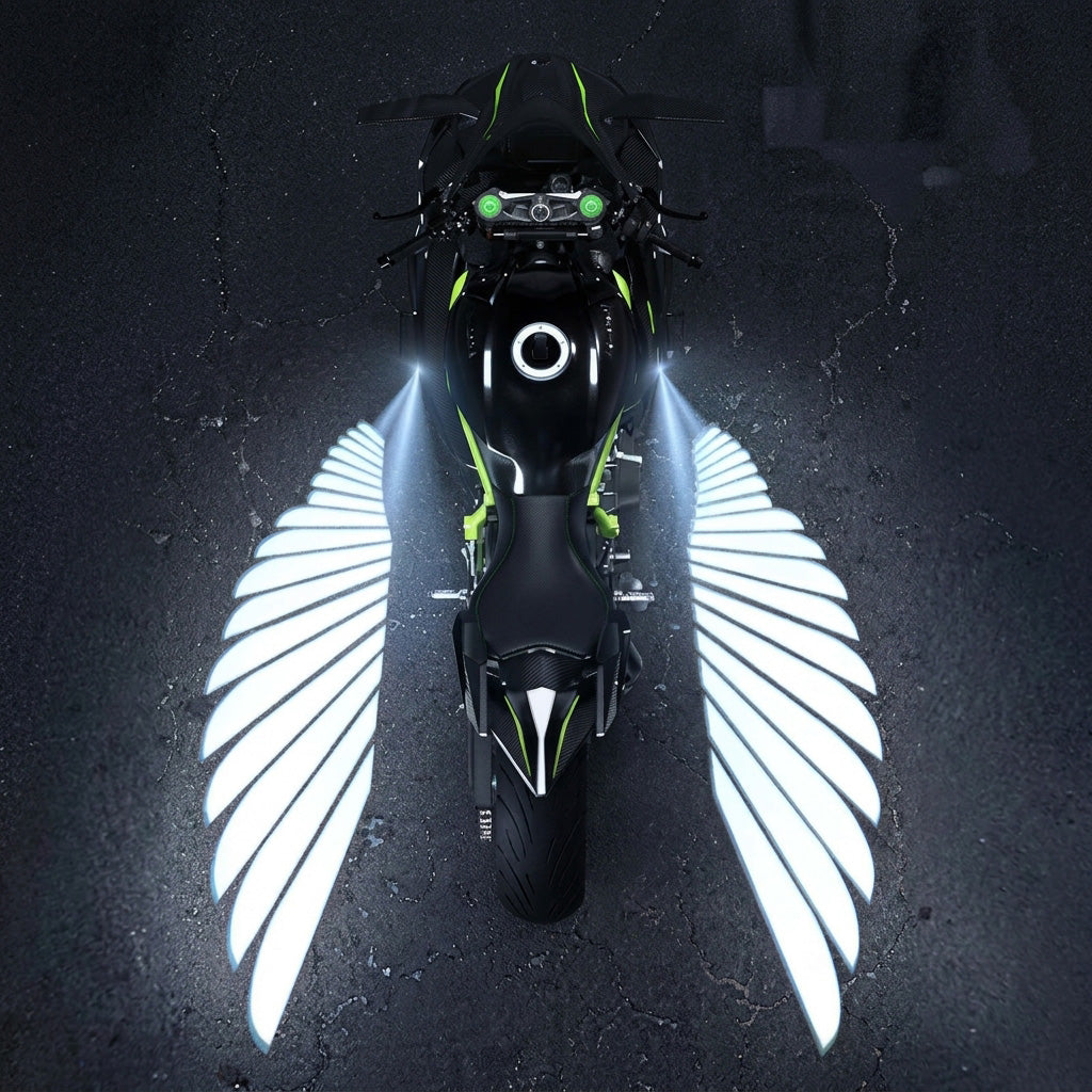 Luci LED da proiezione a forma di ali d'angelo per moto