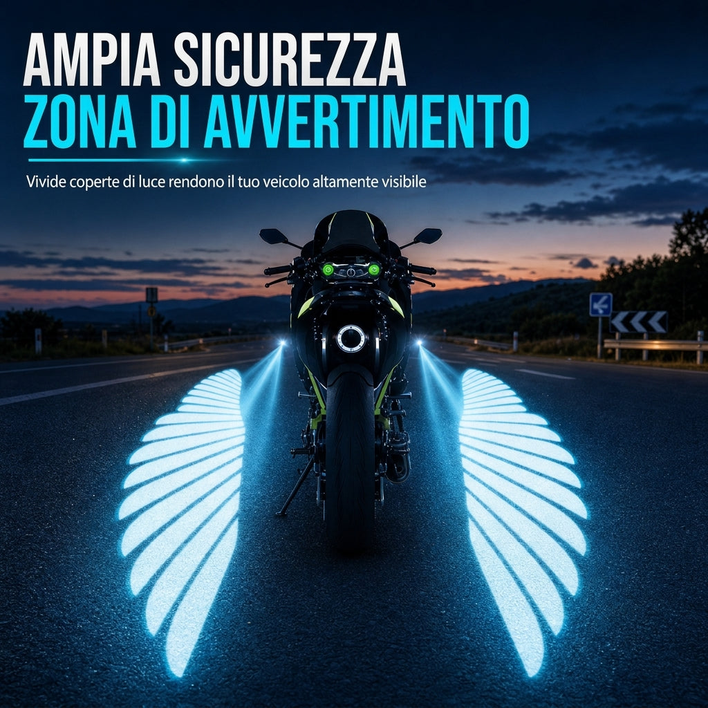 Luci LED da proiezione a forma di ali d'angelo per moto