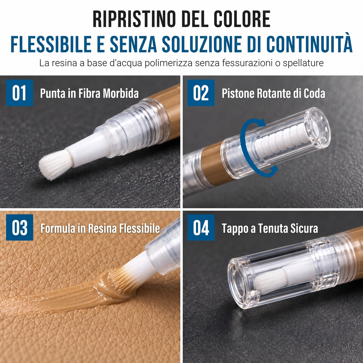 📢📢SCONTO DEL 60%! ⏰Penna ritocco per pelle per scarpe borse divani e giacche Ripristino colore e riparazione graffi